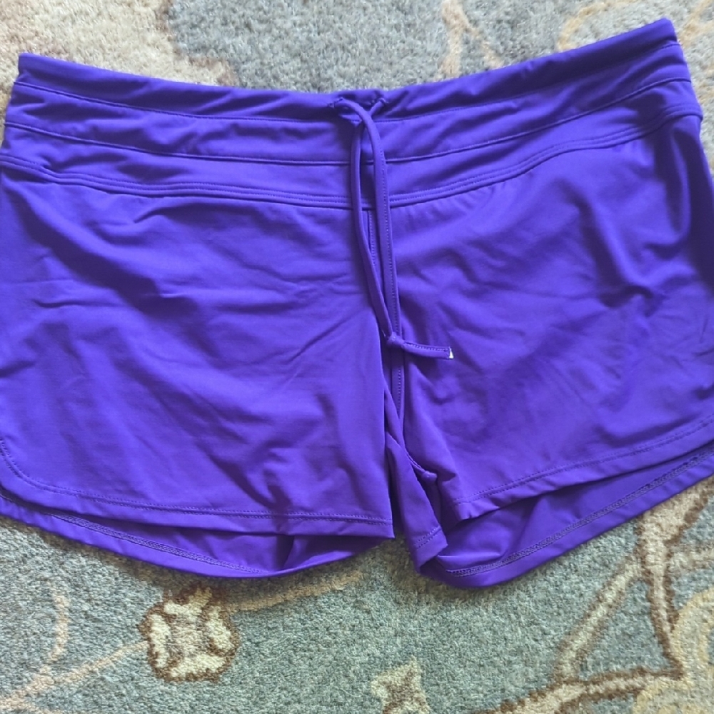 Athleta Purple Athletic Shorts with Elastic Waistband